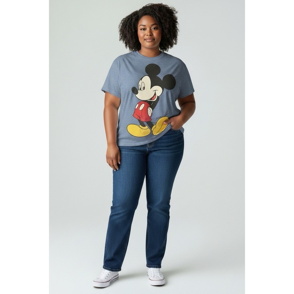 Disney Mickey Mouse 90 Years Women's XL Blue Graphic T-Shirt NWT